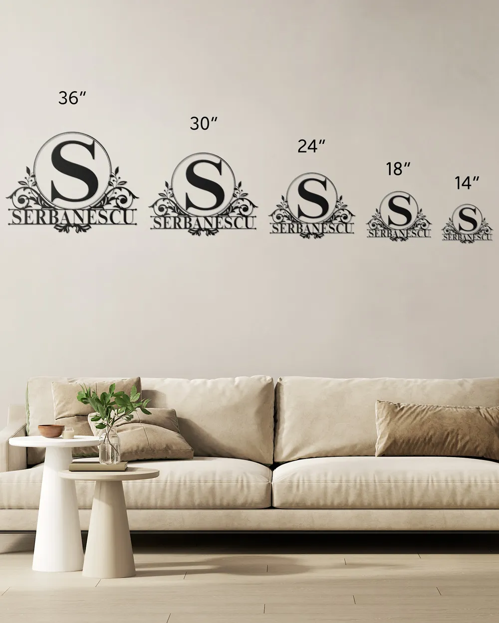 Personalized Metal Name Monogram Signs Last Name Letters Indoor Outdoor ...