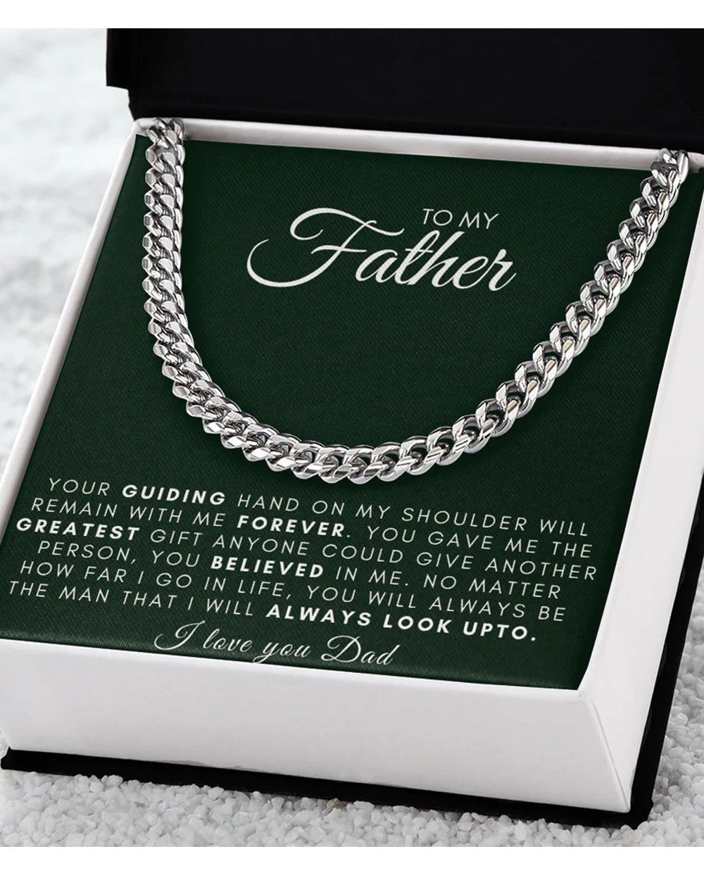 Personalized To My Dad Necklace N1279 Cuban Link Chain