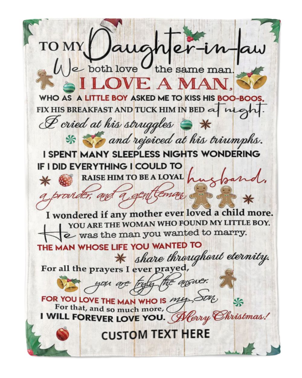 Personalized Custom To My Daughter In Law We Both Love The Same Man Love Sherpa Fleece Blanket TTH Cozy Plush Fleece Blanket