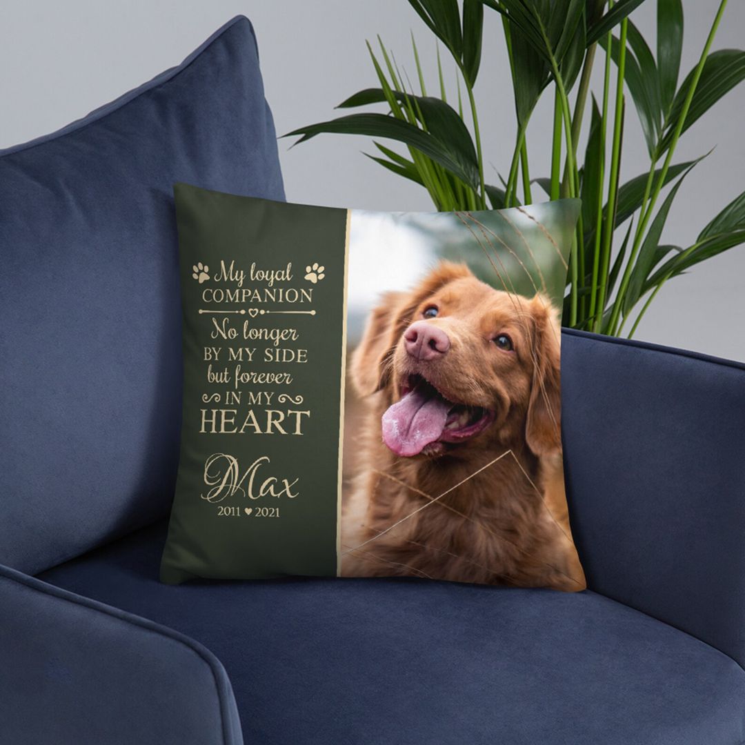 Personalized Custom In My Heart Paw Prints Dog Pet Memorial Pillow PL36