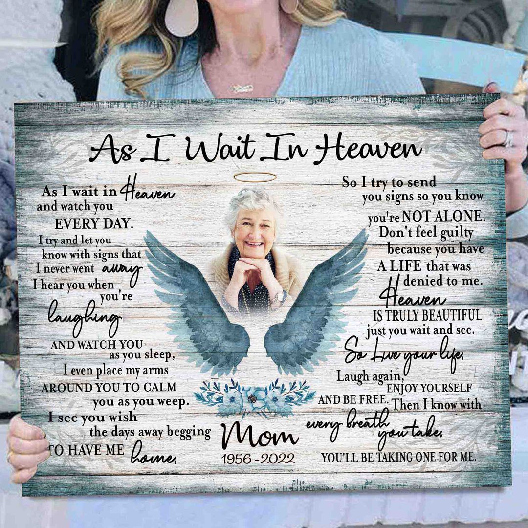 Personalized Custom Memorial Mom Mother As I Sit In Heaven Canvas Print ...