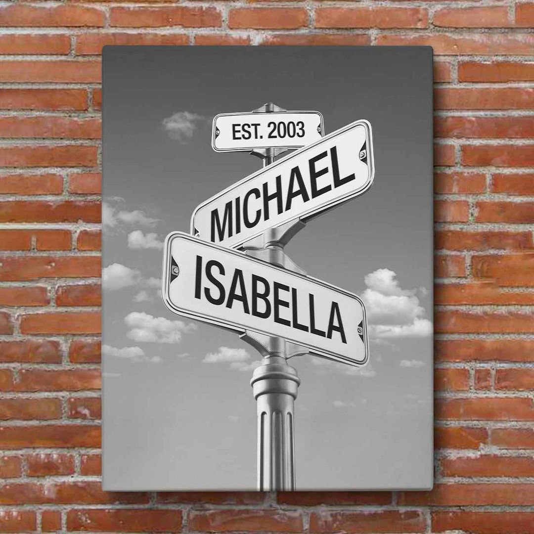 Personalized Custom Street Sign Family Name Canvas CS205