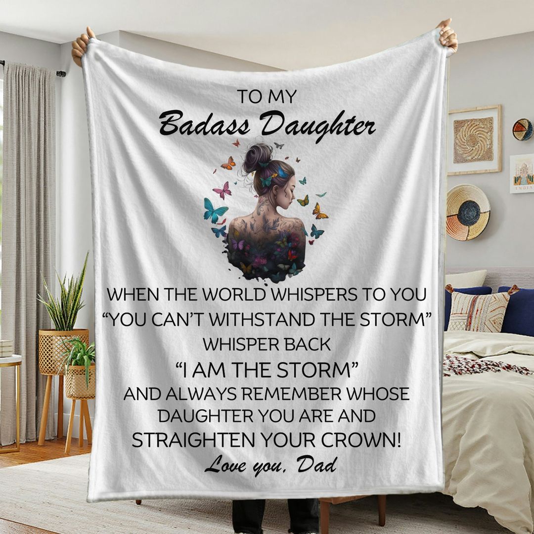 Custom Personalized To My Daughter Crystal Heart - Gift Idea From Dad To Daughter - To My Badass Daughter