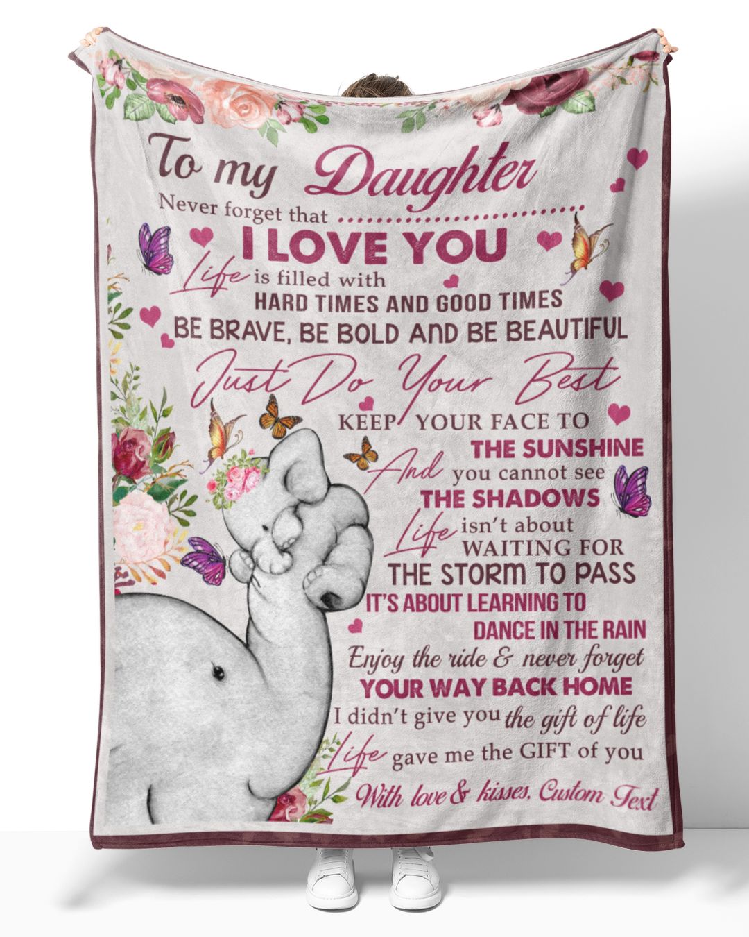 Personalized Blanket For Mother-in-Law – Custom Quote Fleece Blanket, Cozy Gift For Bonus Mom, Birthday, Mother's Day