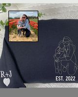 Personalized Embroidered Mom Sweatshirt Hoodie Photo EB144 Embroidered Unisex Sweatshirt