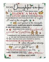 Personalized Custom To My Daughter In Law We Both Love The Same Man Love Sherpa Fleece Blanket TTH Cozy Plush Fleece Blanket