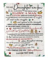 Personalized Custom To My Daughter In Law We Both Love The Same Man Love Sherpa Fleece Blanket TTH Cozy Plush Fleece Blanket