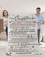 Personalized Custom To My Daughter In Law We Both Love The Same Man Love Sherpa Fleece Blanket TTH Cozy Plush Fleece Blanket
