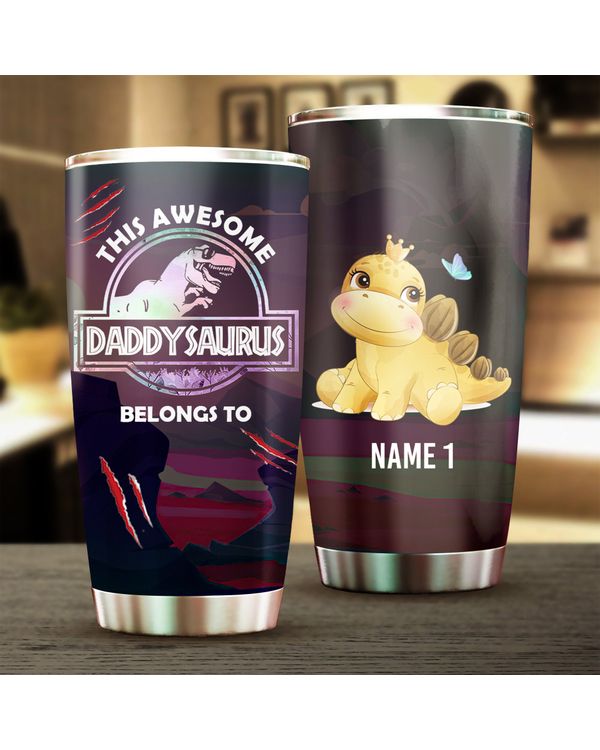 Personalized Custom To My Dad Daddysaurus Tumbler TL241