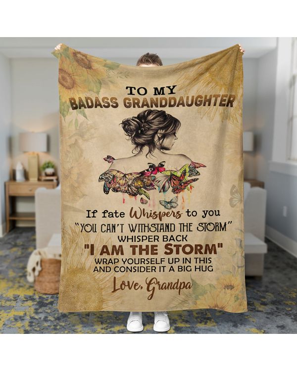 Personalized To My Badass Granddaughter Blanket T652