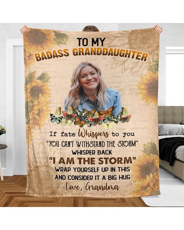 Personalized To My Badass Granddaughter Blanket T655