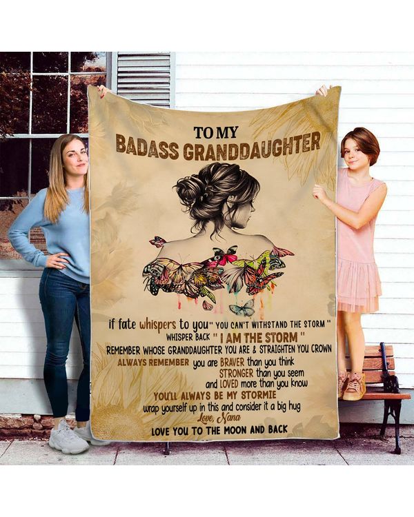 Personalized To My Badass Granddaughter Blanket T781
