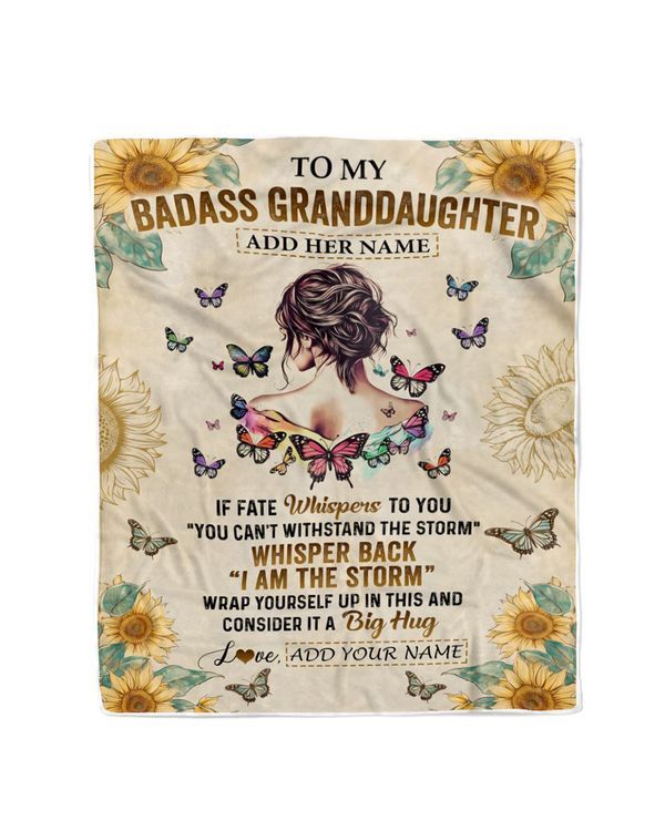 Personalized To My Badass Granddaughter Blanket T798