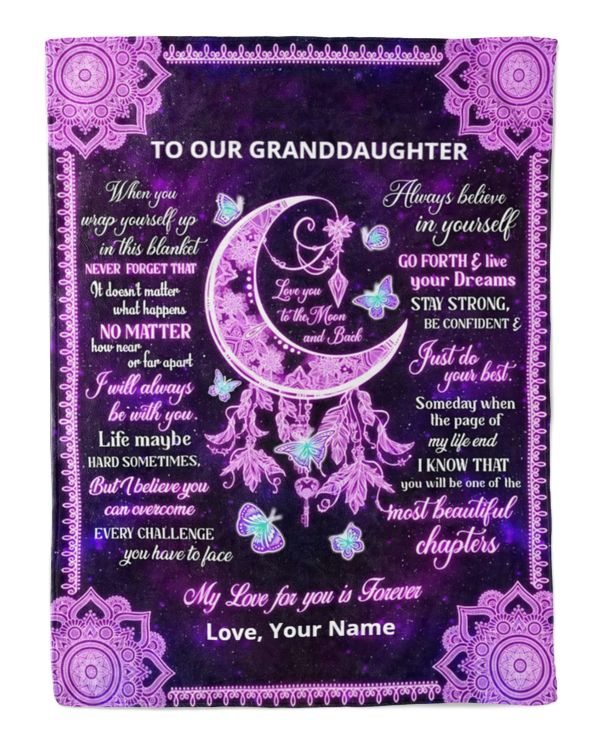 Personalized Custom To Our Granddaughter When You Wrap Yourself Up This Sherpa Fleece Blanket TTH T853
