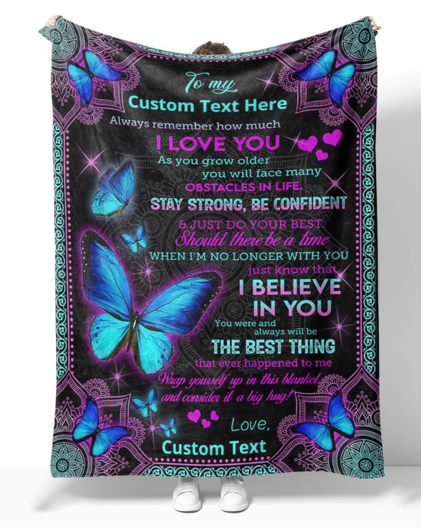 Personalized Custom To My Granddaughter Heart Sherpa Fleece Blanket