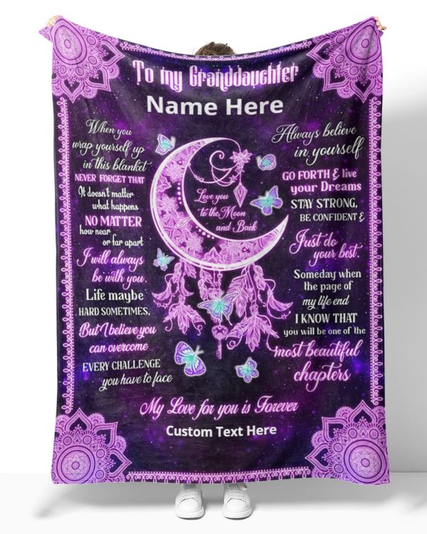 Personalized Custom To My Granddaughter When You Wrap Yourself Up This Dream Catcher Sherpa Fleece Blanket TTH T861