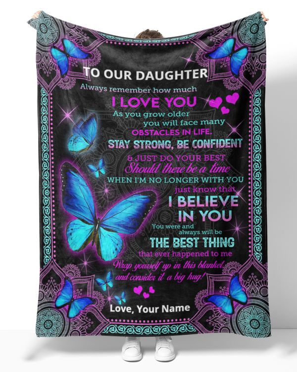 Personalized Custom To Our Granddaughter Heart Sherpa Fleece Blanket TTH T813