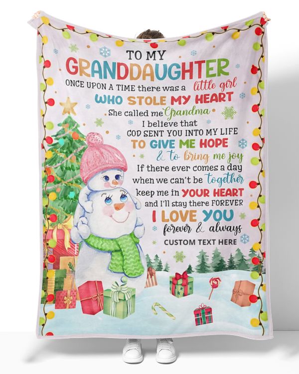 Personalized Custom To My Granddaughter Once Upon A Time There Was A Little Girl Who Stole My Heart Sherpa Fleece Blanket TTH