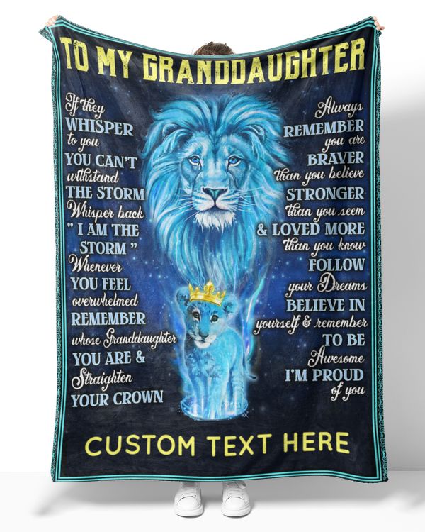 Personalized Custom To My Granddaughter From Grandpa Lion King Sherpa Fleece Blanket
