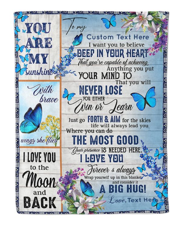 Personalized Custom To My Daughter From Mom Big Hug Sherpa Fleece Blanket T817